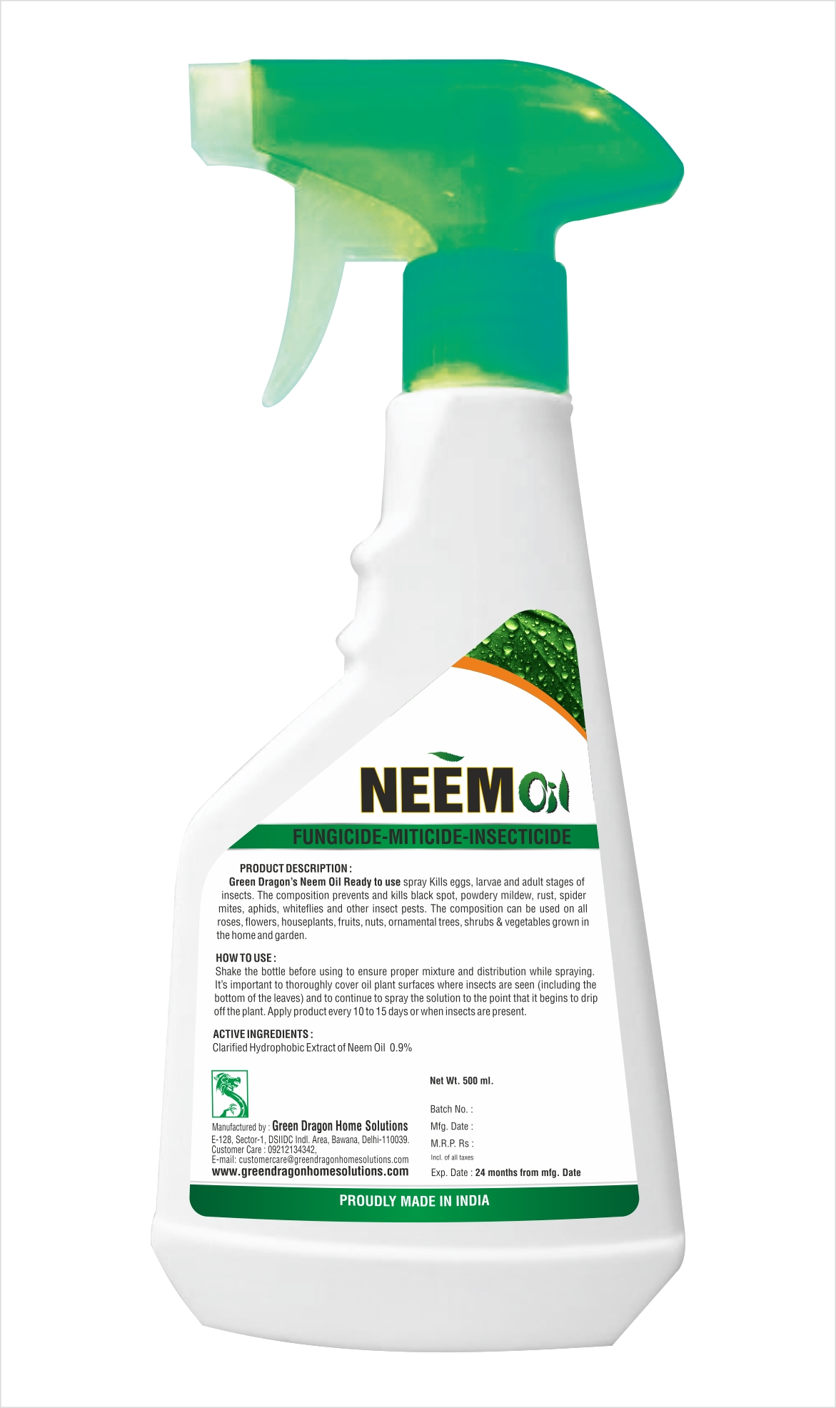 Buy Green Dragon's Neem Oil Insecticide Fungicide Miticide for Lawn ...
