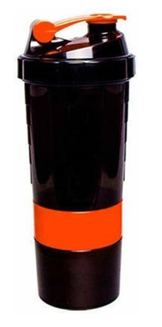 Liboni 600 ml Orange Protein Gym Shaker Sipper
