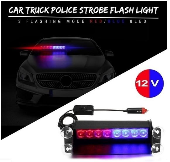 Buy Trigcars Mahindra TUV 300 Waterproof 8 LED Red Blue PCR Flashing ...