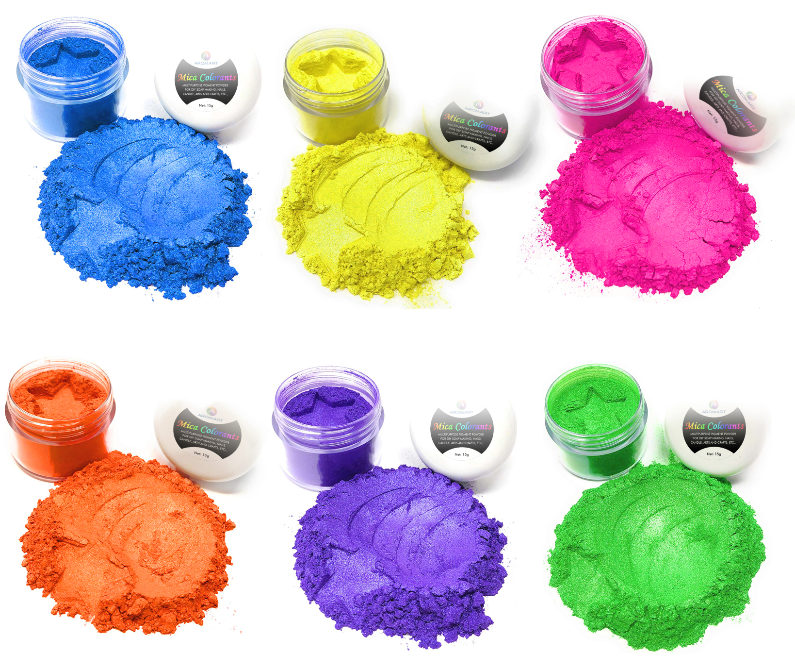 Buy Aromart Mica Colorant Powder 6 Colors Pigment Supply Kit for Soap
