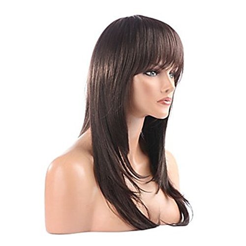 Buy Sellers Destination Long Straight Synthetic Dark Brown Hair Women