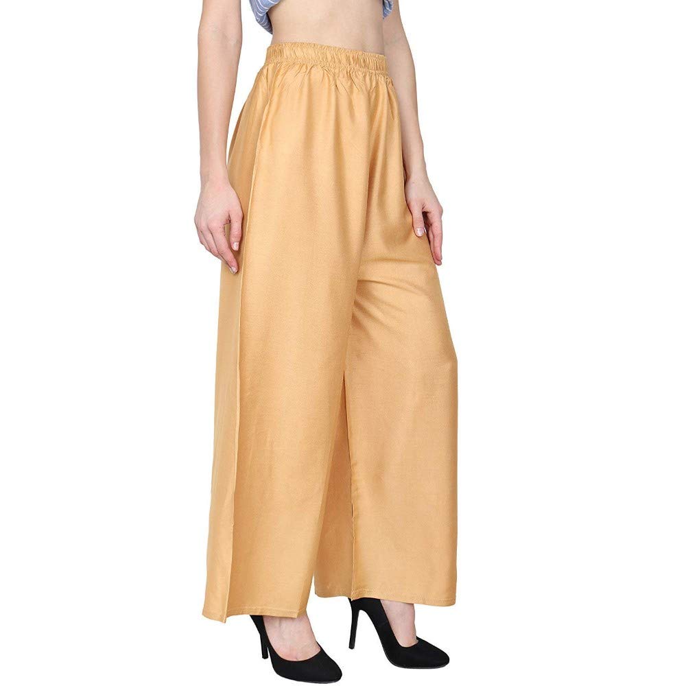 Buy Uner Women/Girls Casual Rayon Palazzo Plain Pants Pack of 3 (skin ...