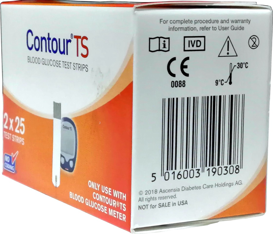 Buy Bayer Contour TS 50(25x2) Test Strips Expiry JUNE 2019 Online