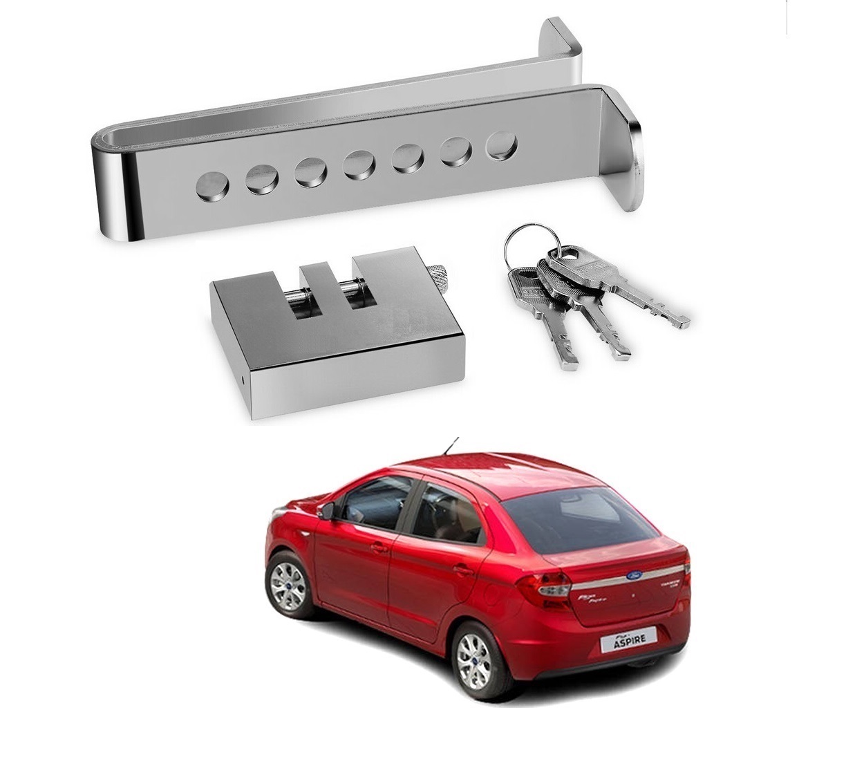 thumbnail image 2 of Stainless Steel Clutch Lock - Anti-Theft Car Pedal Security Device 2 of 5