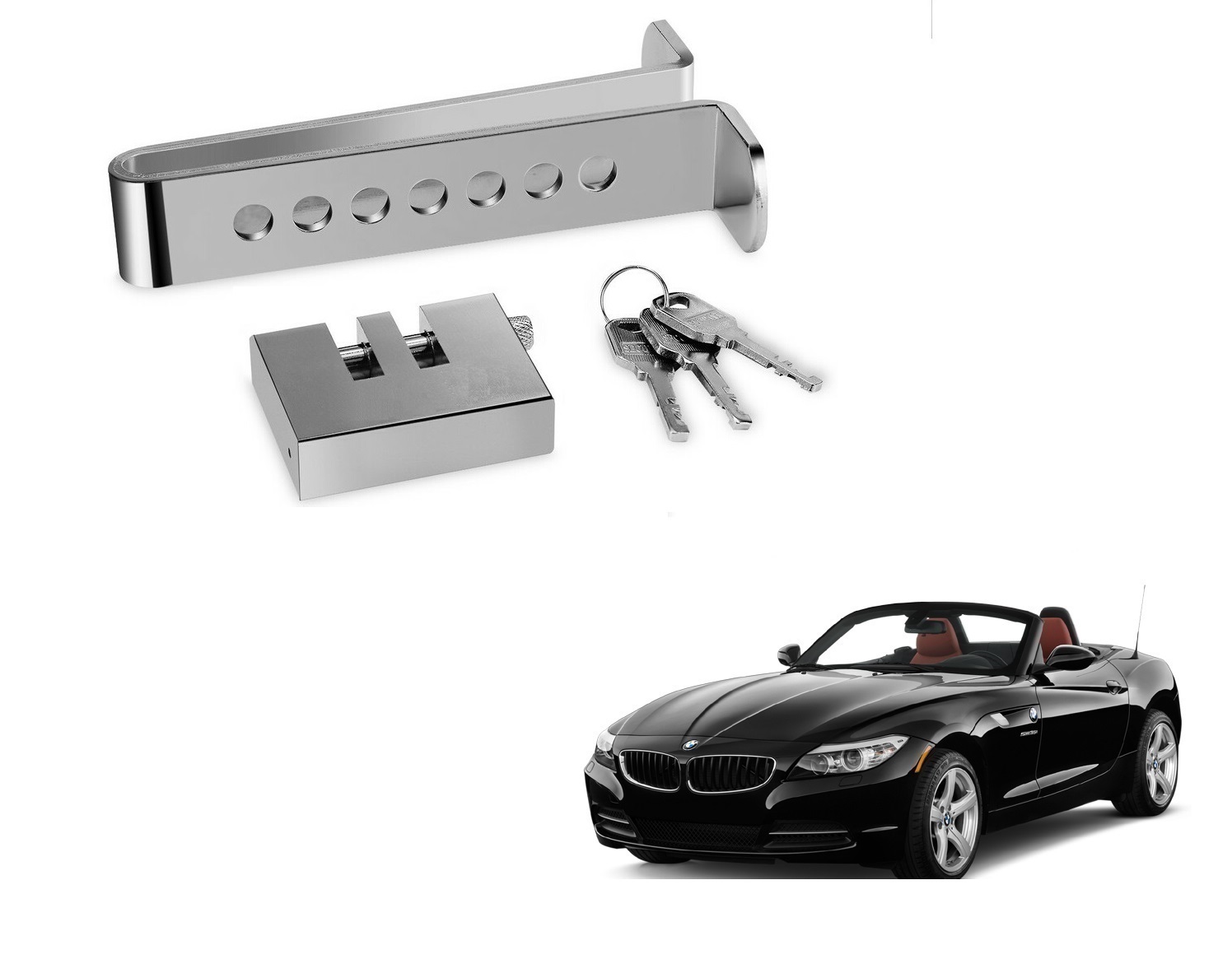 Buy Auto Addict Car Stainless Steel Pedal Lock Rod or for Brake Clutch ...