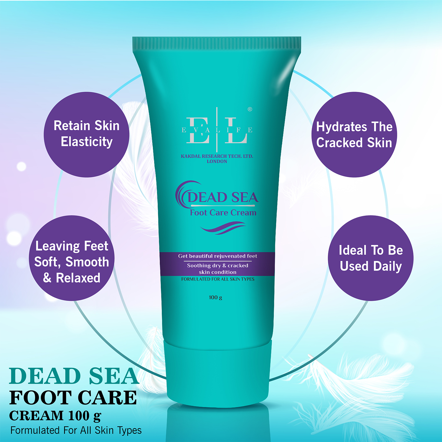 Buy Evalife Dead Sea Healing Foot Cream For Cracked Heels, Feet Repair