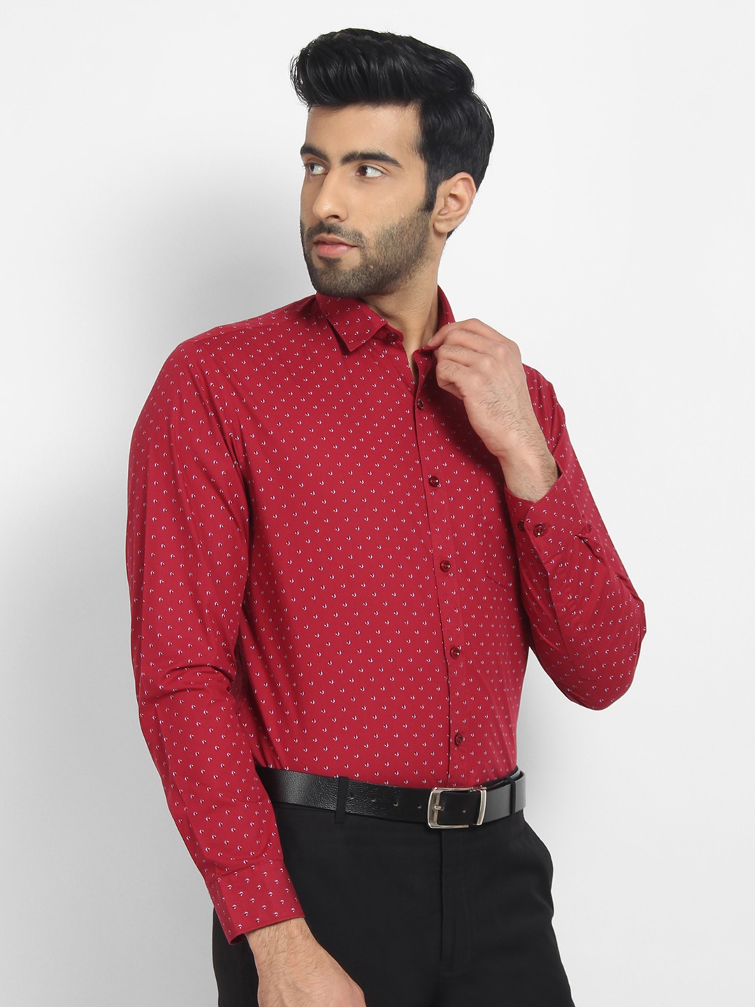 Buy Cape Canary Men'S Red Cotton Printed Casual Shirt Online @ ₹947 ...