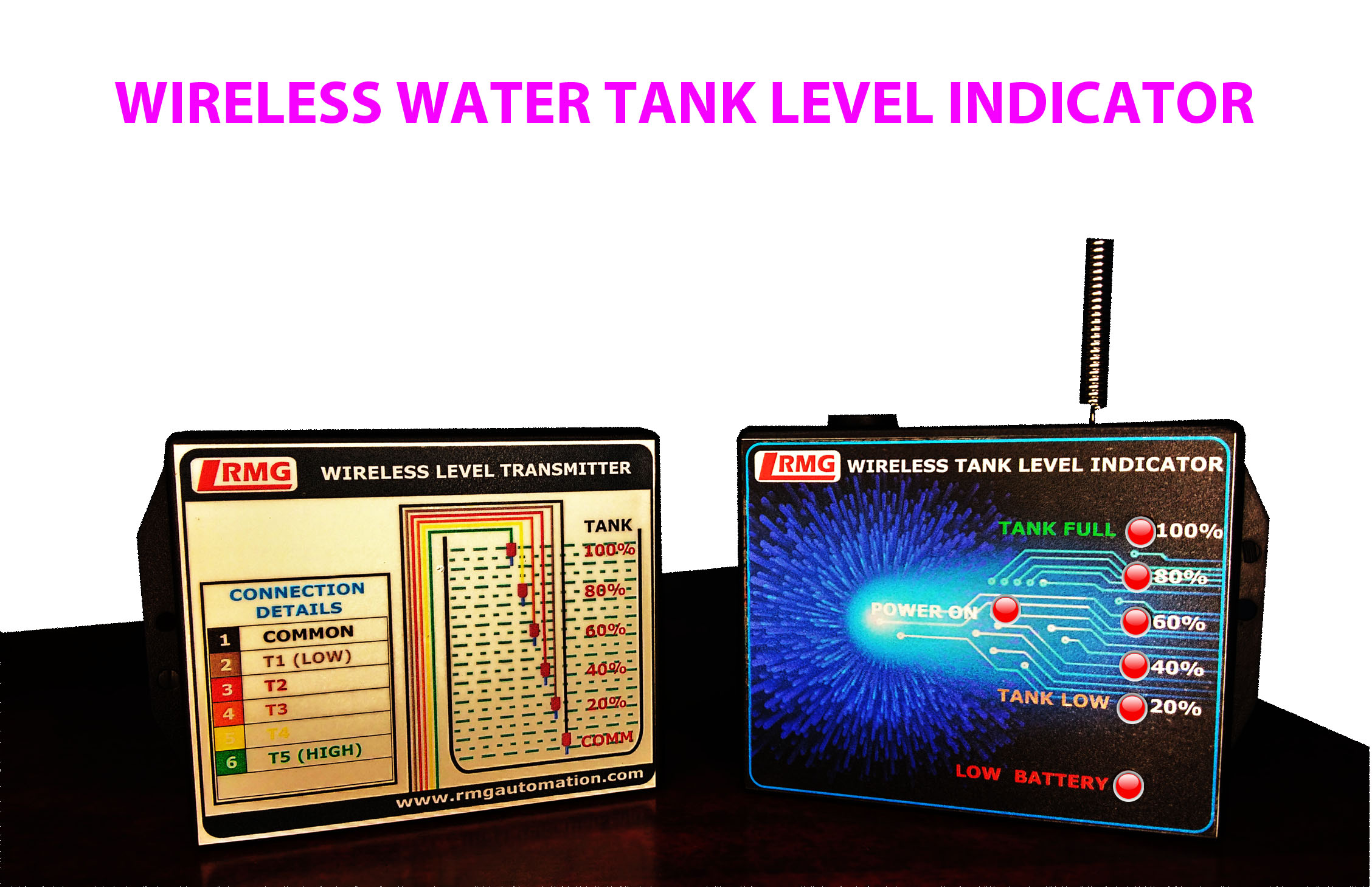 Buy Wireless Water Level Indicator With Tank Full Alarm And Empty Alarm ...