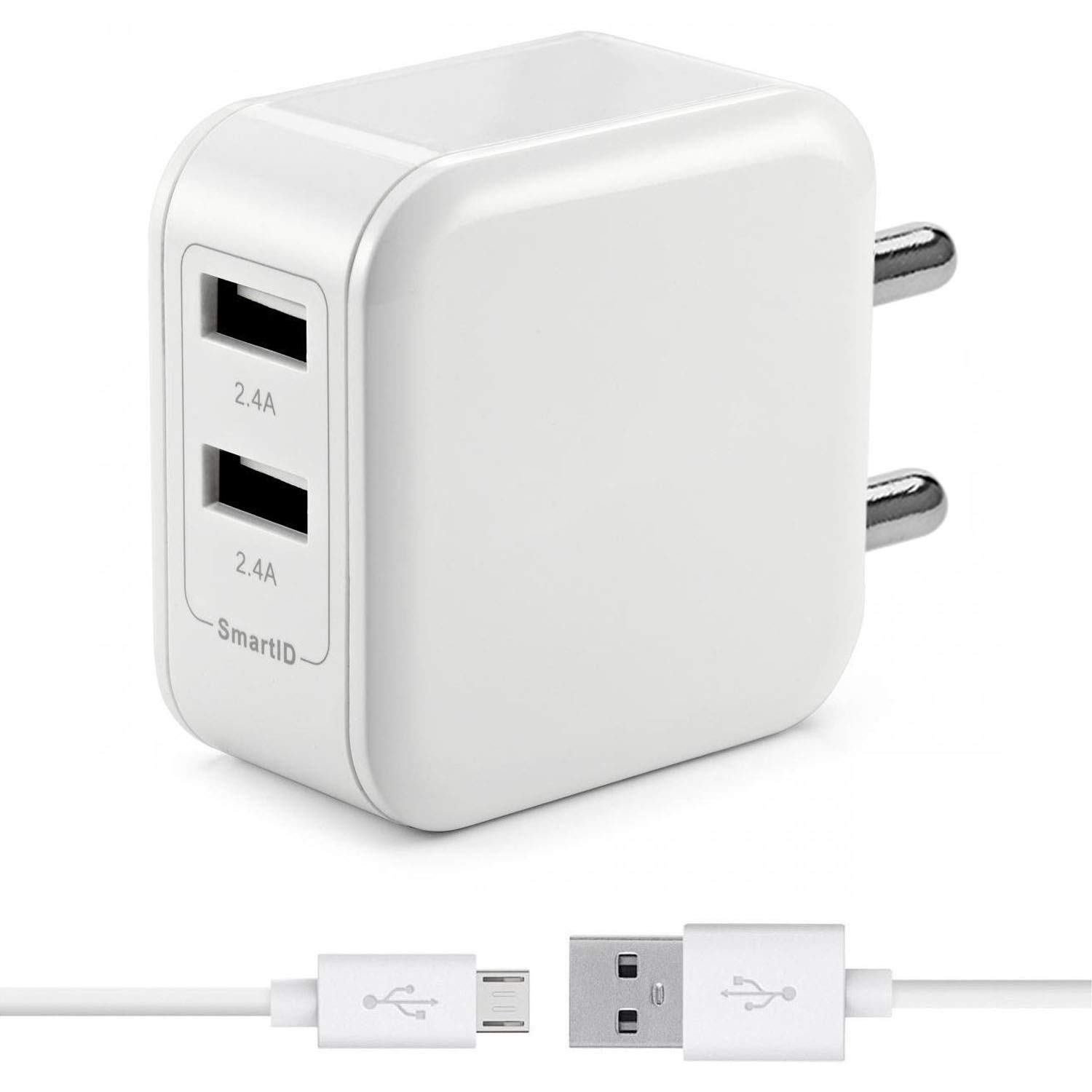 Dual port 2.4 AMP Charger For Gionee A1, Lenovo K5 Note, Samsung Galaxy A9 Pro, Vivo Y53, Oppo F3 Rapid Charge ,Ultra Po