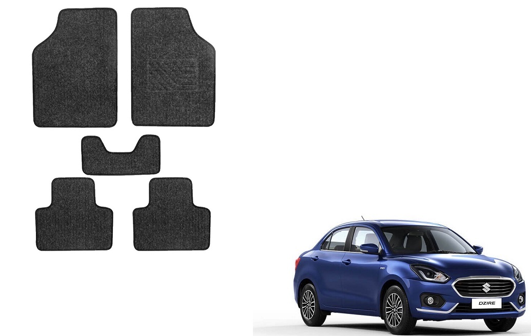 Buy Autoladders Black Heavy Carpet Foot/Floor Mat set of 5 For Maruti