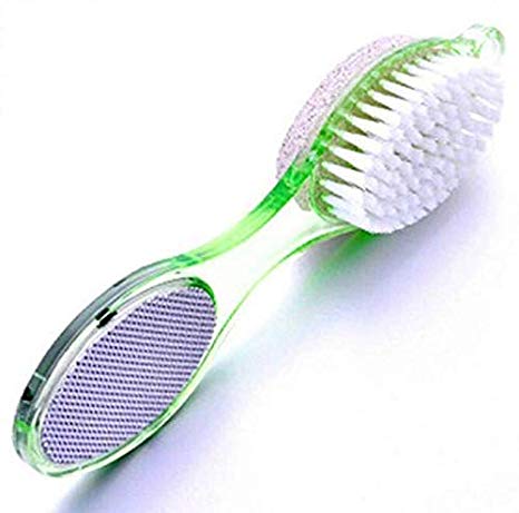 CALLUS REMOVER 4 in 1 Pedicure Brush Set Cleans Scrub Buff Foot Scrubber Nail Brush Emery File Assorted Colors 1pcs