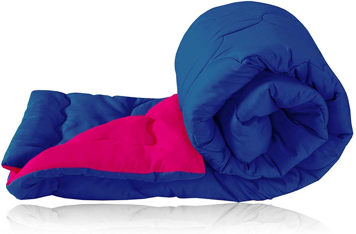 Buy I Wish Microfibre Reversible 250 Gsm Winter Comforter Blanket Quilt Lightweight Duvet (Blue