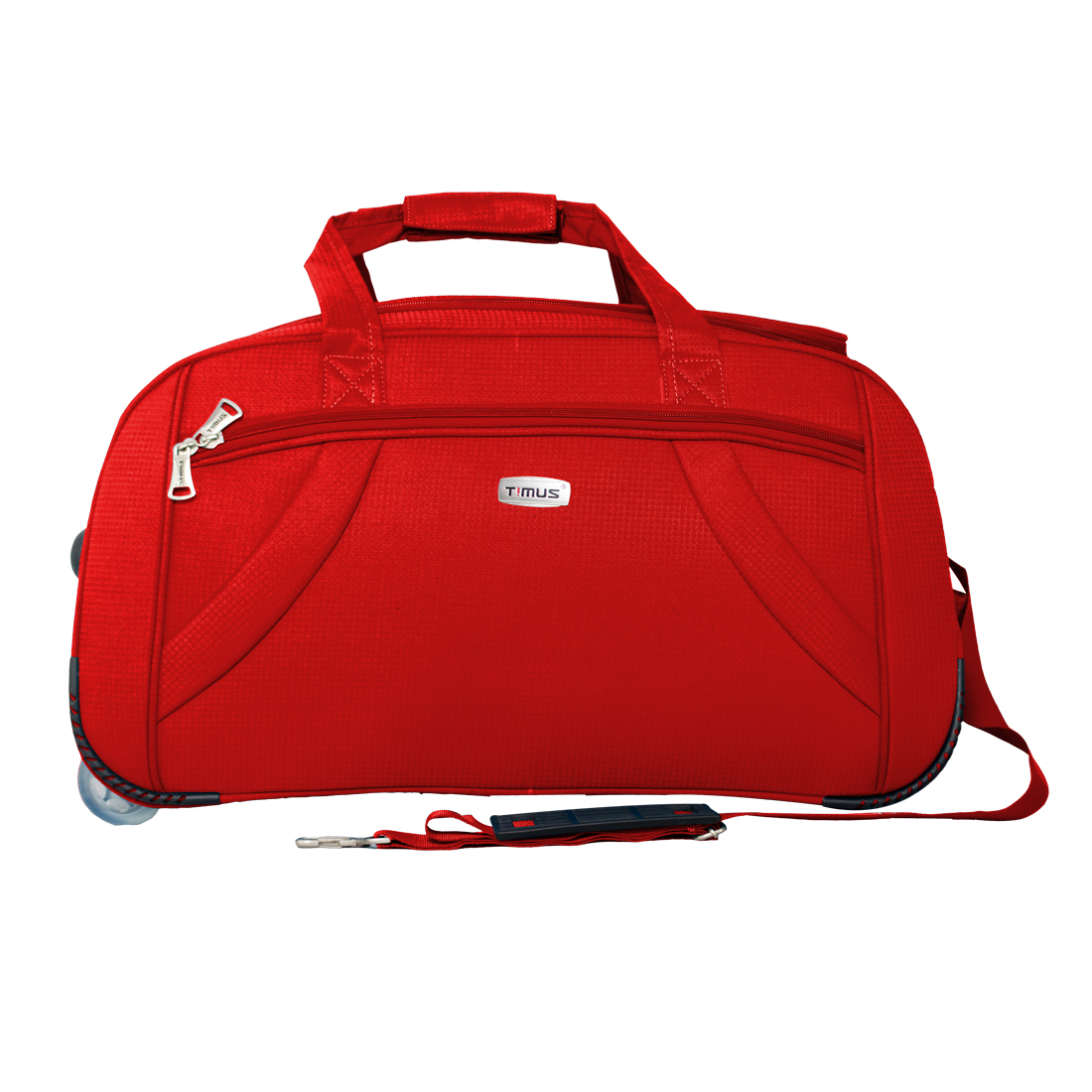 Timus Club Mumbai 65CM Red 2 Wheel Duffle Trolley Bag for Travel Check In Luggage