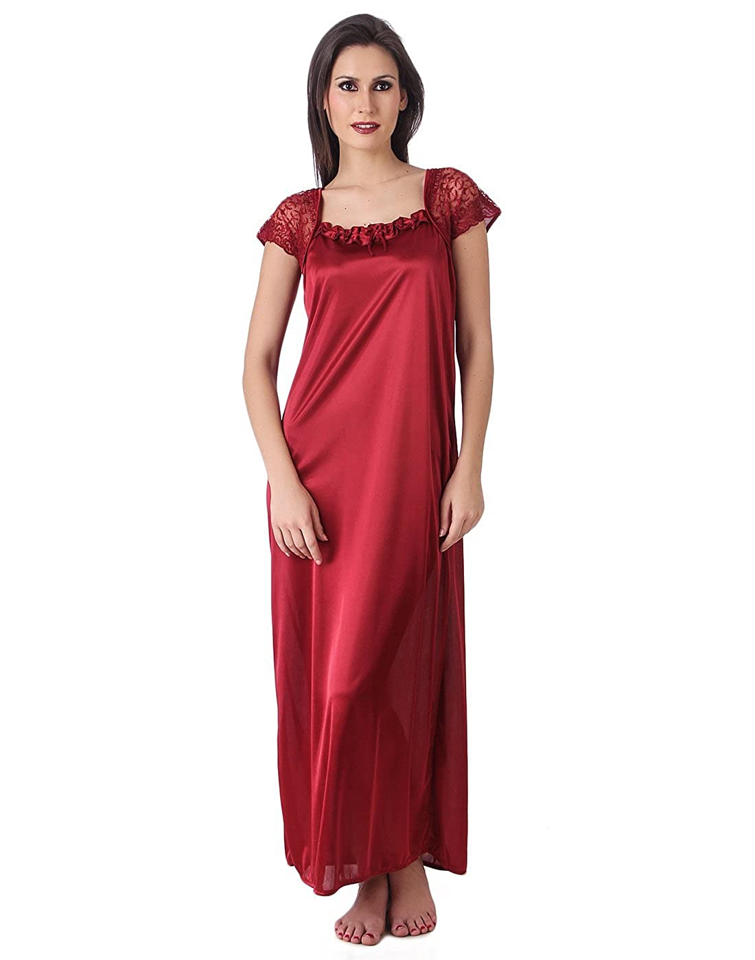 Buy Women Bridal Satin 6 Pc Nighty Robes Satin Nightwear 6 Pcs Set Of