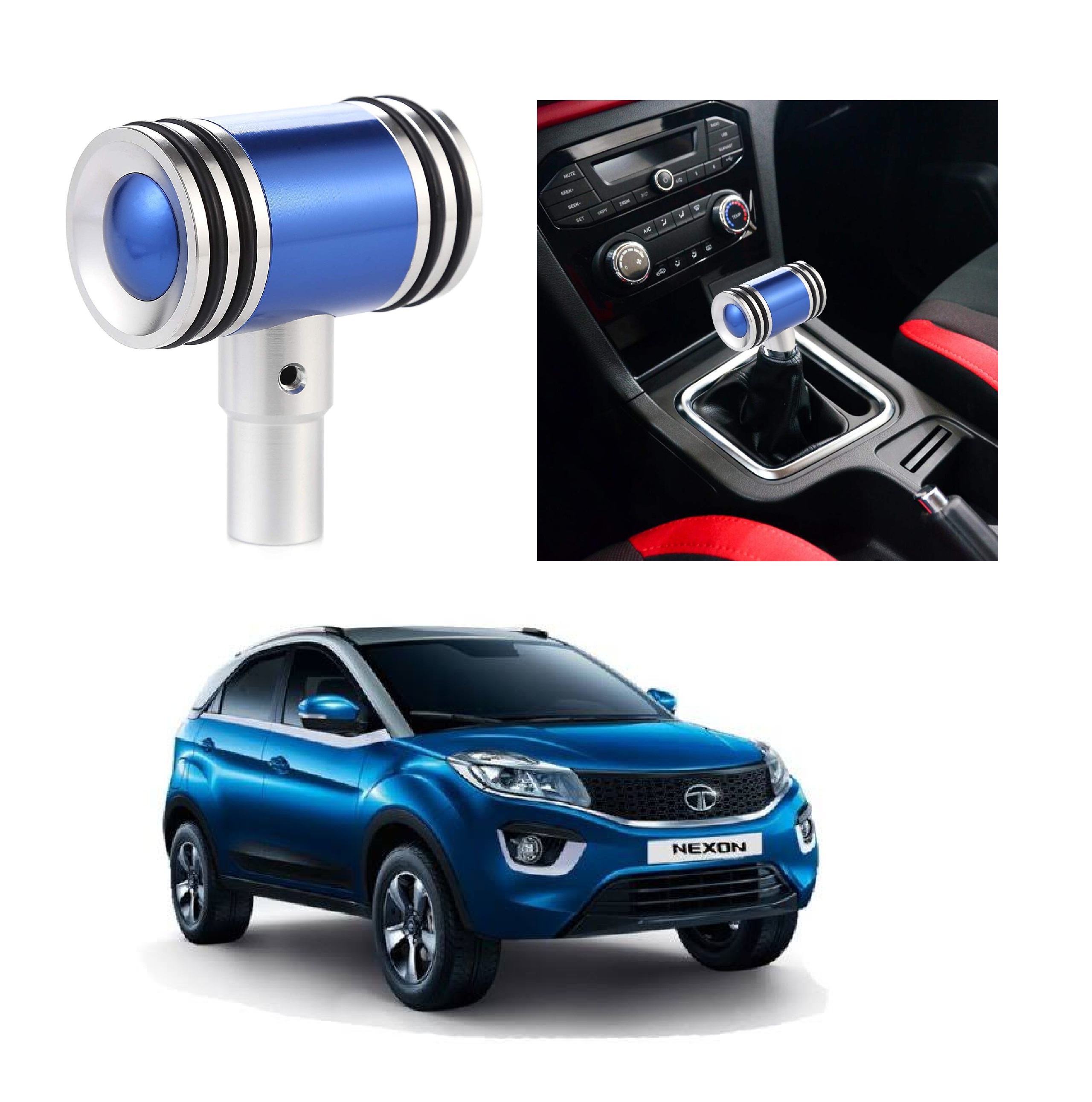 Buy AutoRight Hammer Type Aluminum Handle Gear Shift Knob Blue For Tata