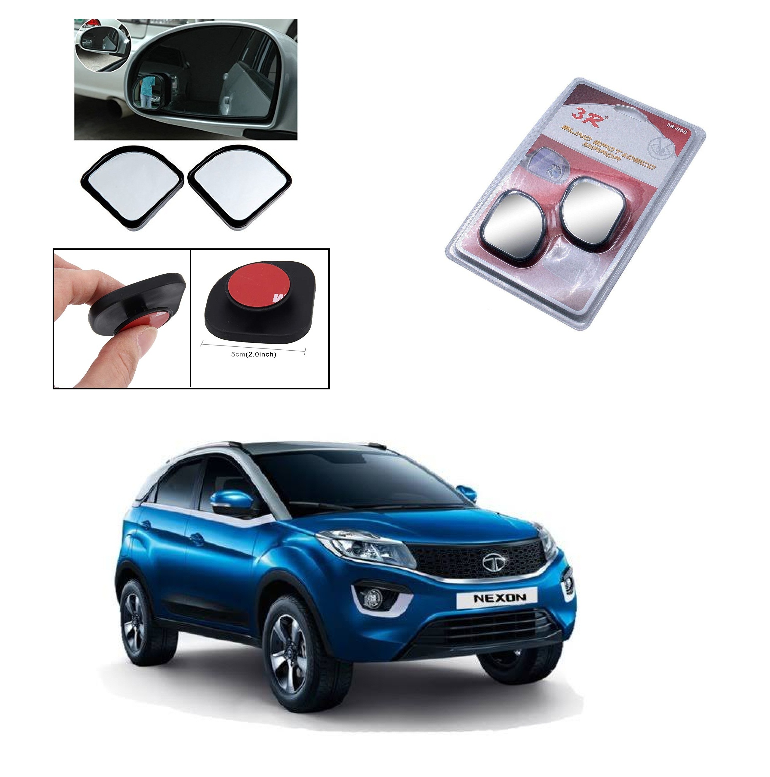 Buy Autoright 3R Blind Spot Mirror, Shape Semi Round, Suitable Rear