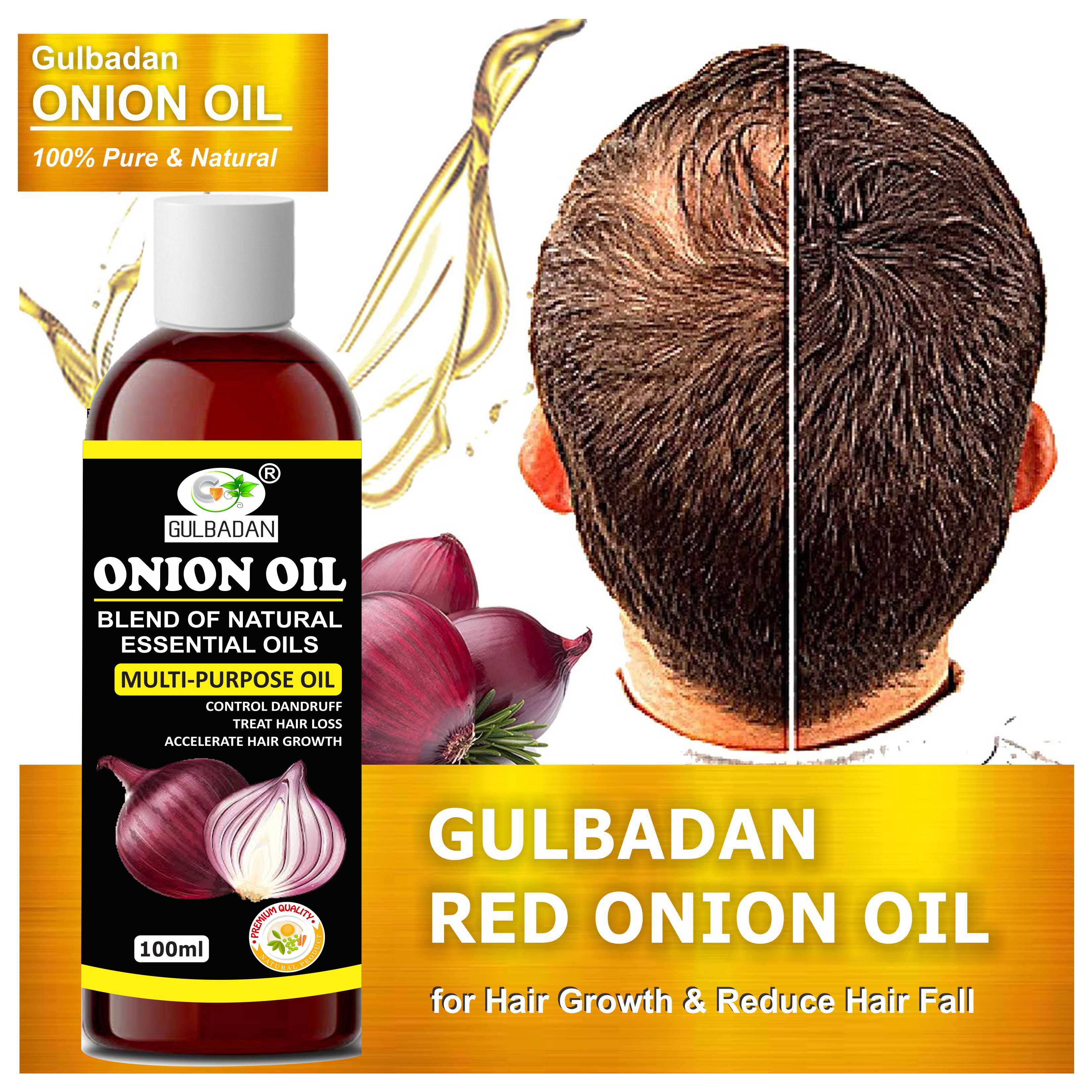 Buy Gulbadan Organics Onion Herbal Hair Oil- Blend Of 14 ...