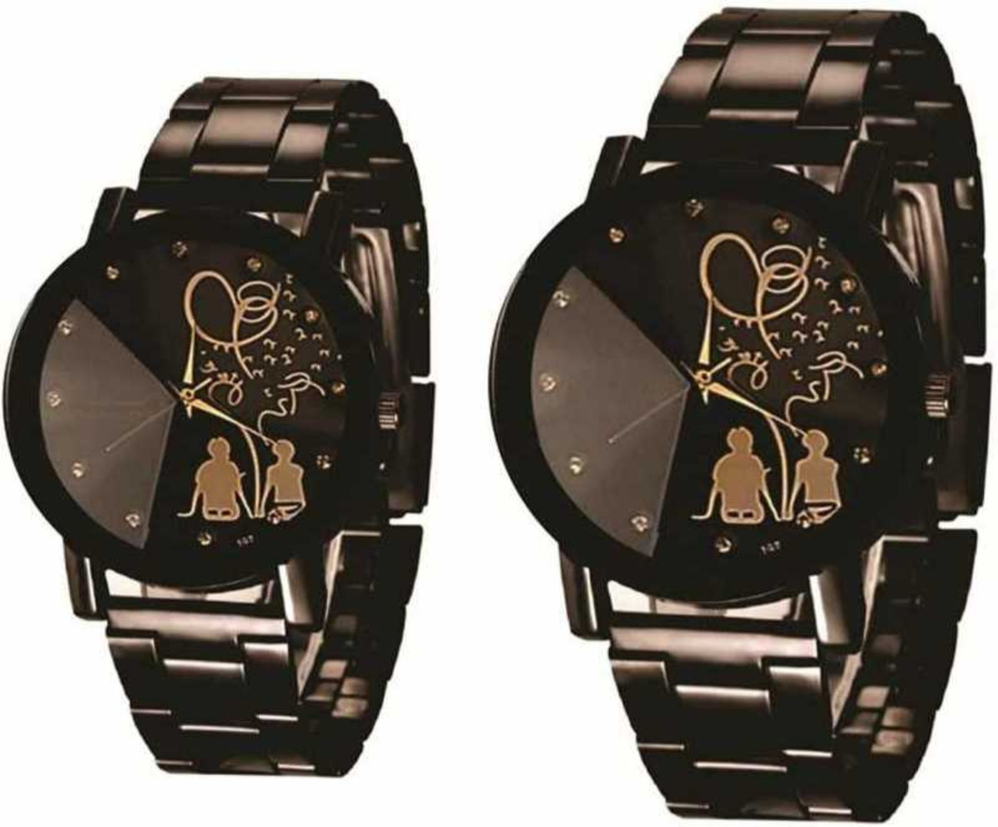 Couple Stylish Tree Love Design Analog Watch Metal Combo Pd 13