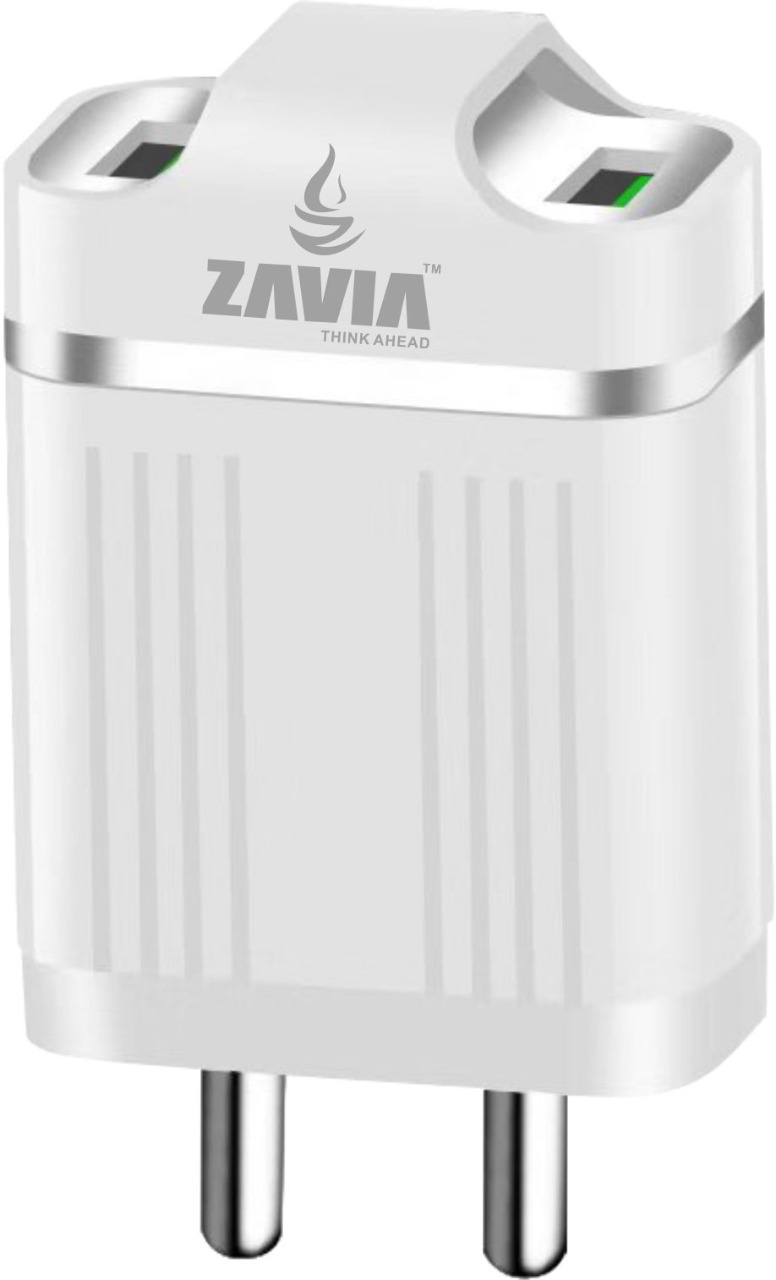 Zavia Zv 1007 Dual Usb 2.4 Amp Wall Charger White Micro Usb Data Cable 2.4 Amp
