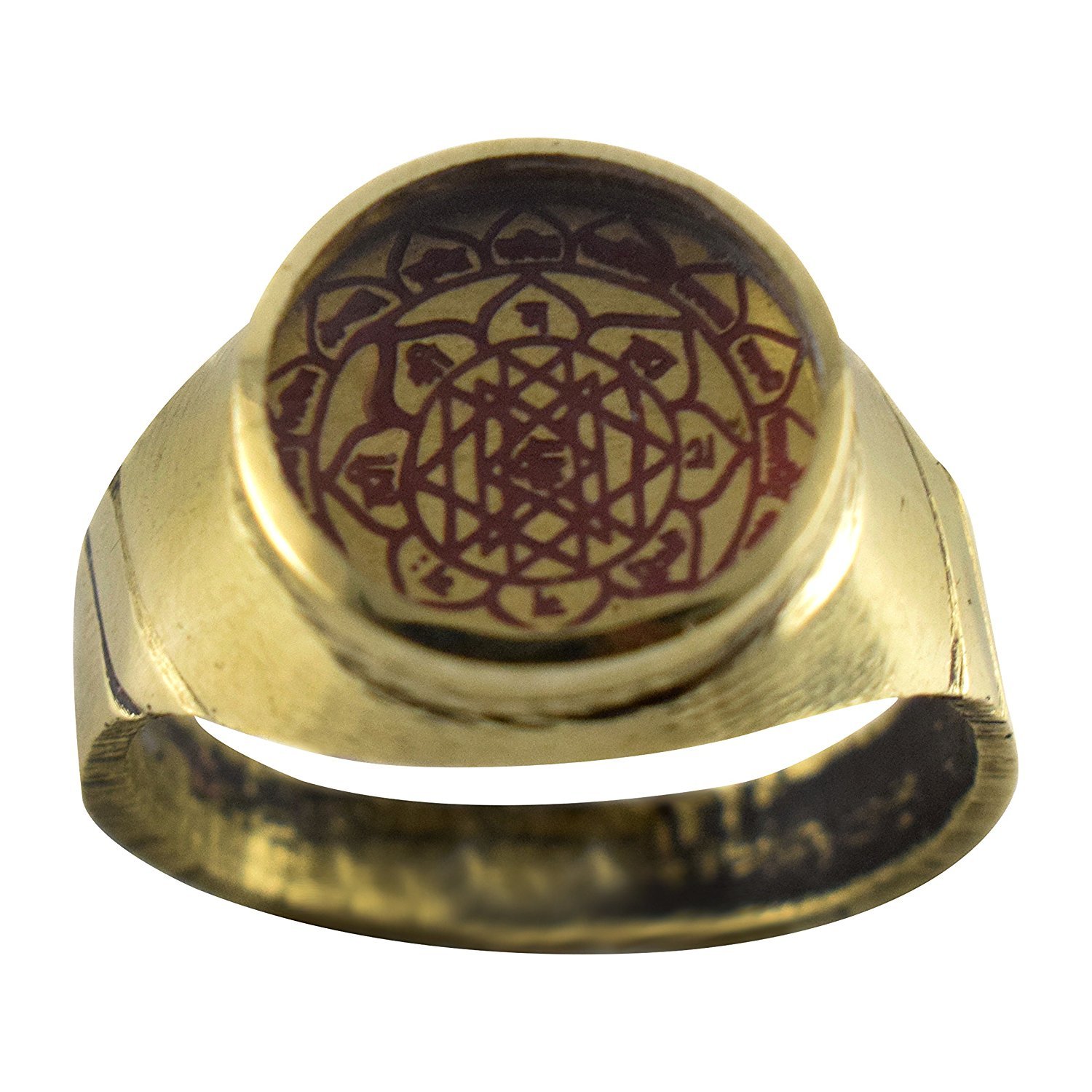 Buy Pack of 1 Ashtadhatu Brass Gold Shree Yantra Ring Online - Get 60% Off