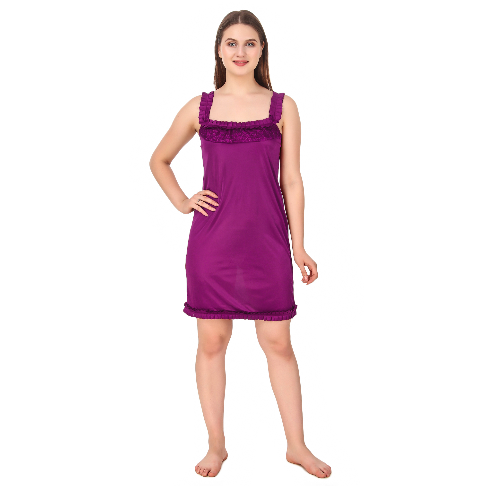 Buy Romaisa Purple Satin Babydoll Online @ ₹315 from ShopClues