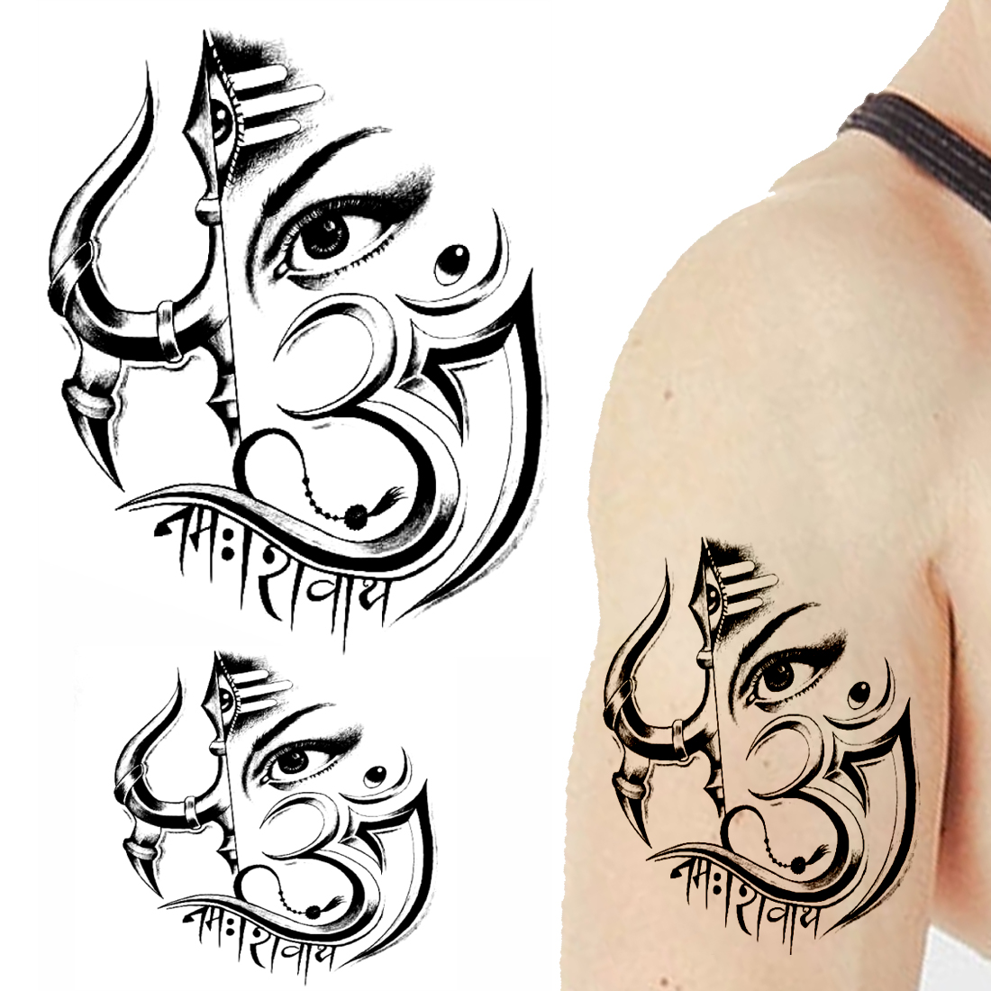 Buy Voorkoms Om Namah Shivay Trishul Shivji Eye Body Temporary Tattoo V 332 Online Get 64 Off