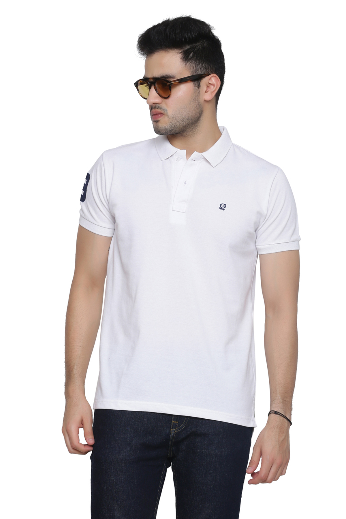 Buy Gentino Men's Solid White Cottan Matty Collar T Shirt Online @ ₹499 ...