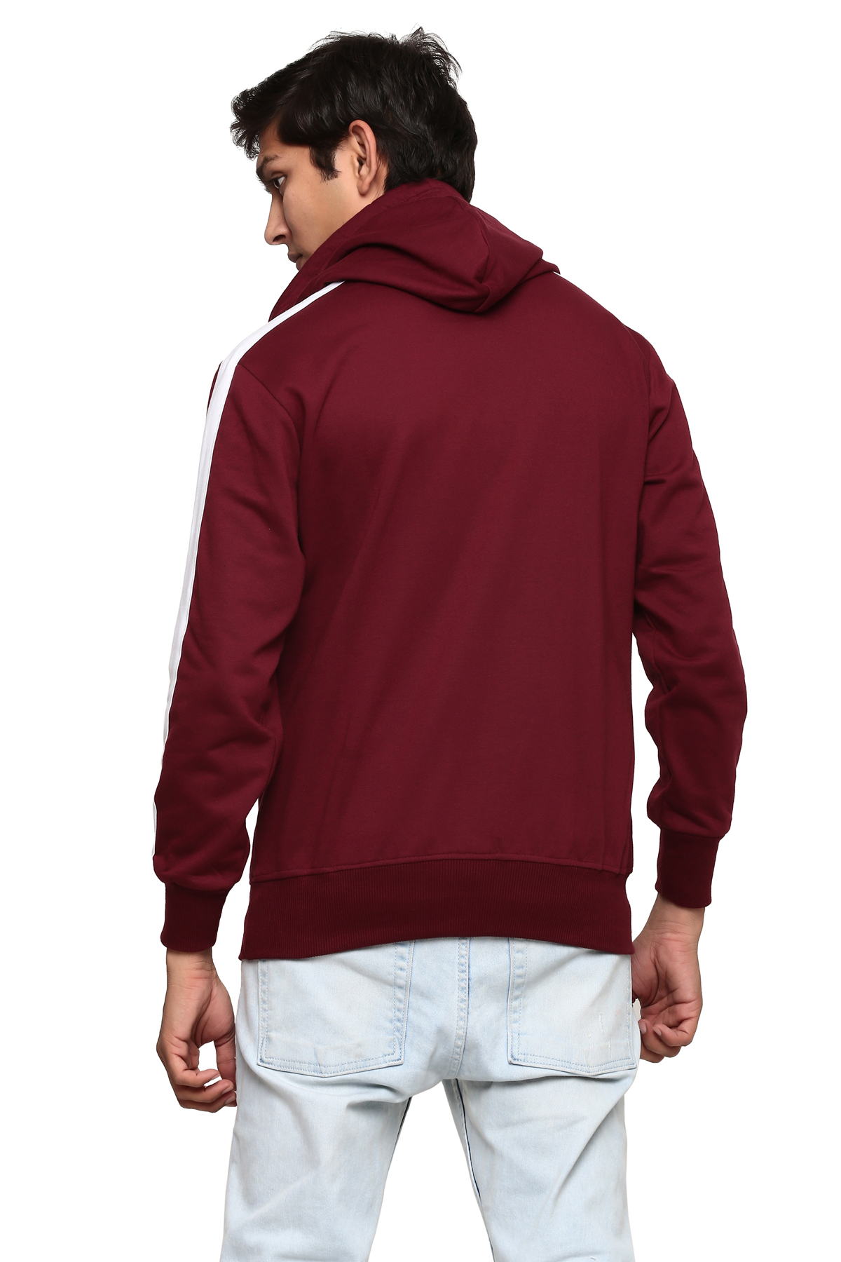 Buy Gentino Men's Stylish Plain Hooded Maroon Sweatshirt Online @ ₹649 ...