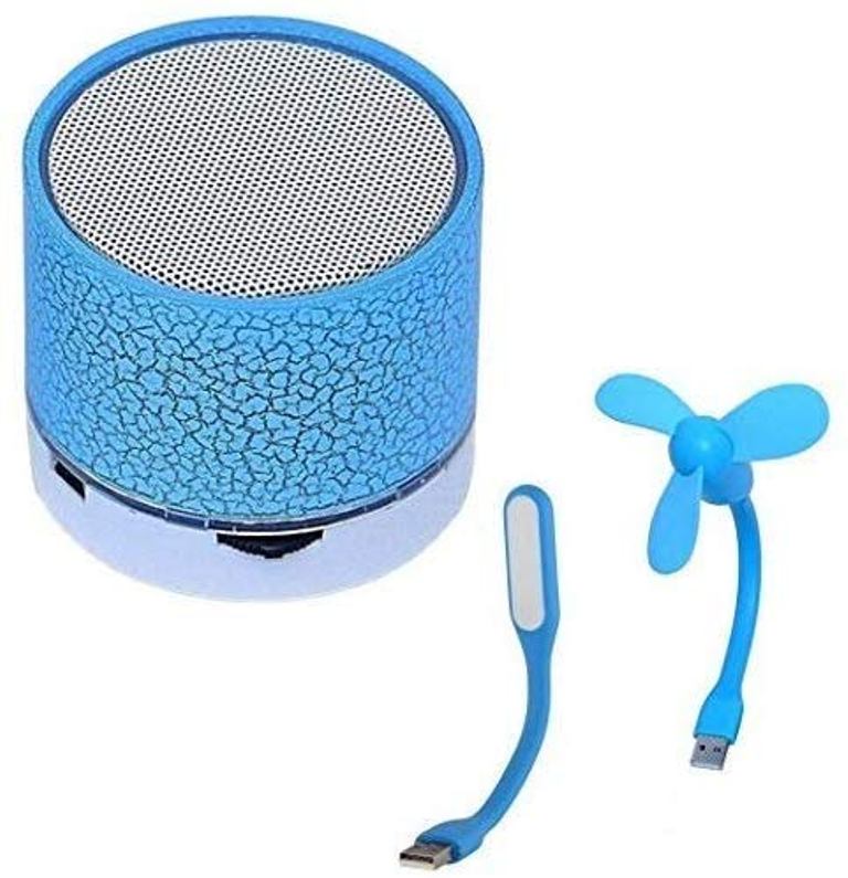 CALICOVILLA Wireless LED Bluetooth Speakers S10 with USB Fan and Flexible USB LED Light Lamp multicolor