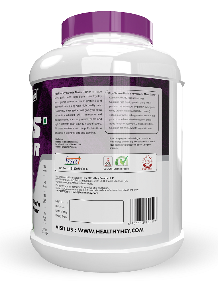 Buy HealthyHey Sports Mass Weight Gainer Protein Powder, Irish