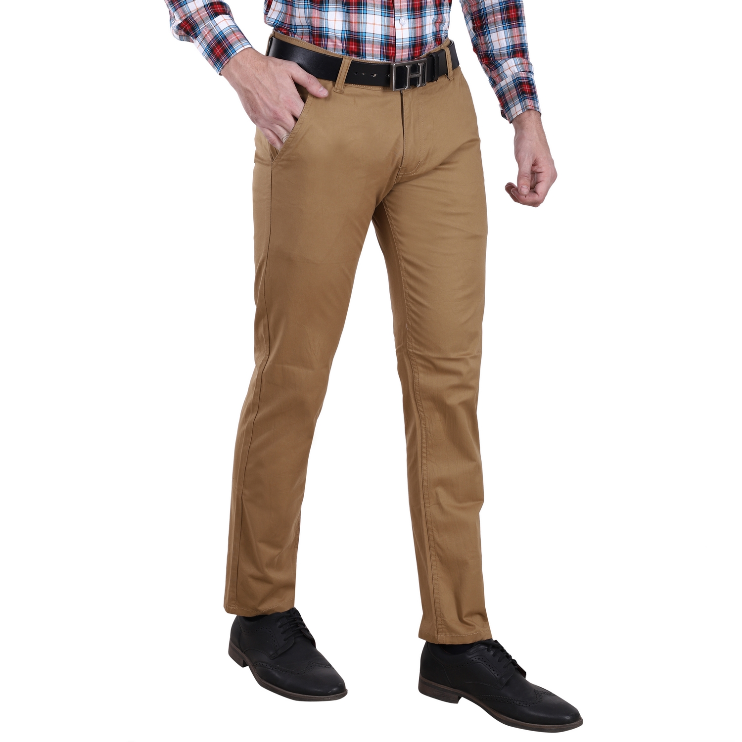 Buy Starscollection Formal Slim Fit Brown Formal Pants for Mens Online ...