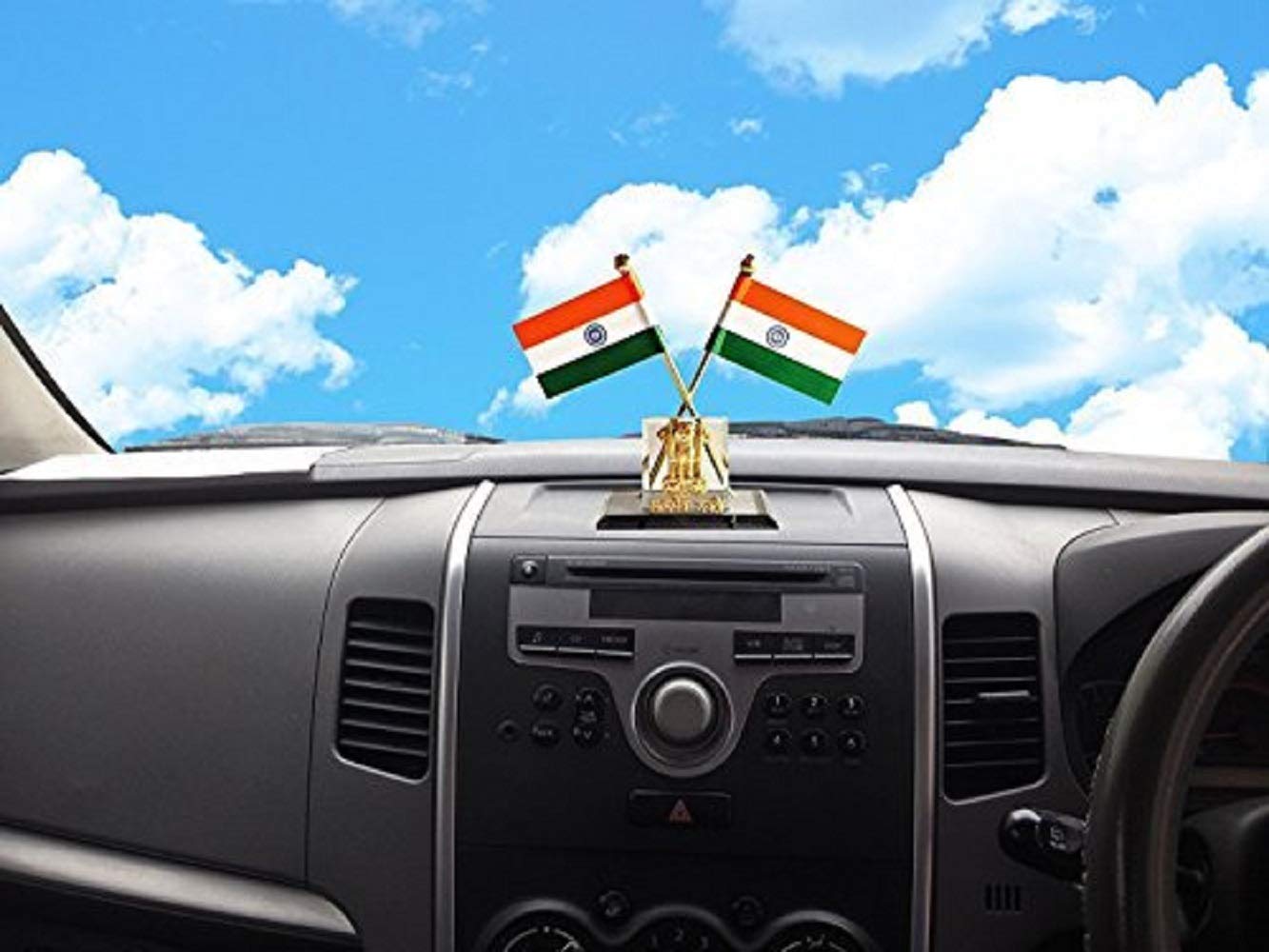 Buy love4ride Carpoint Decorative Indian Flag Stand With Ashok Stambh