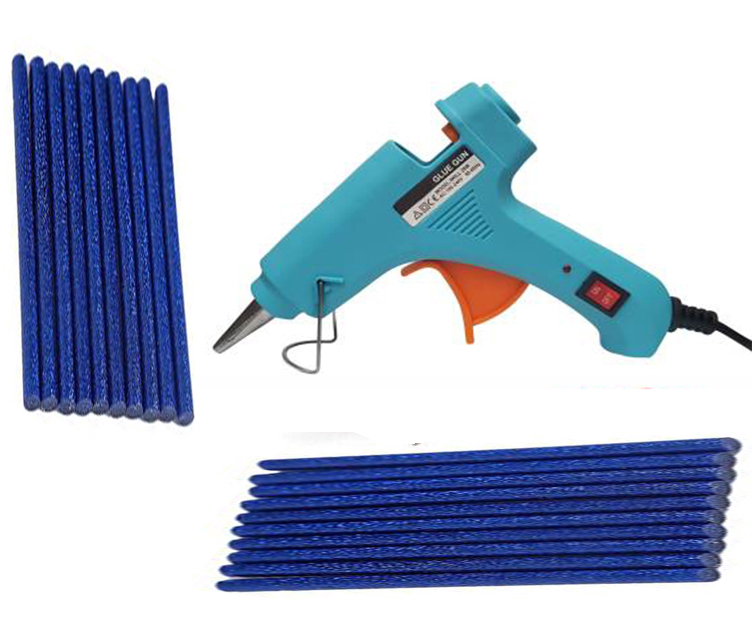 Buy Turquoise Glue Gun With 20 Blue Glitter Stick (Leak Proof) Online