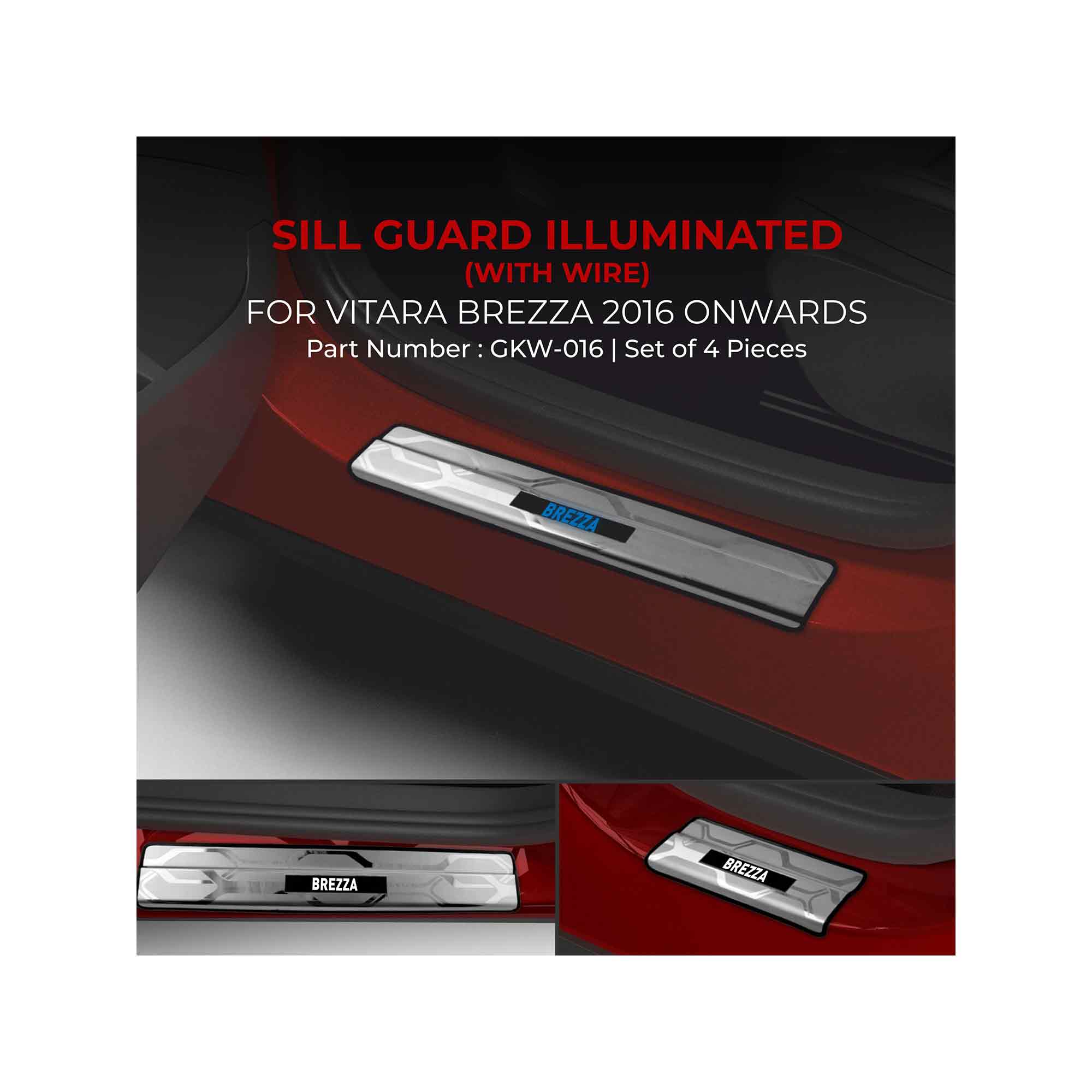 Buy Illuminated Door Sill Guard Scuff Plate For Maruti Suzuki Brezza