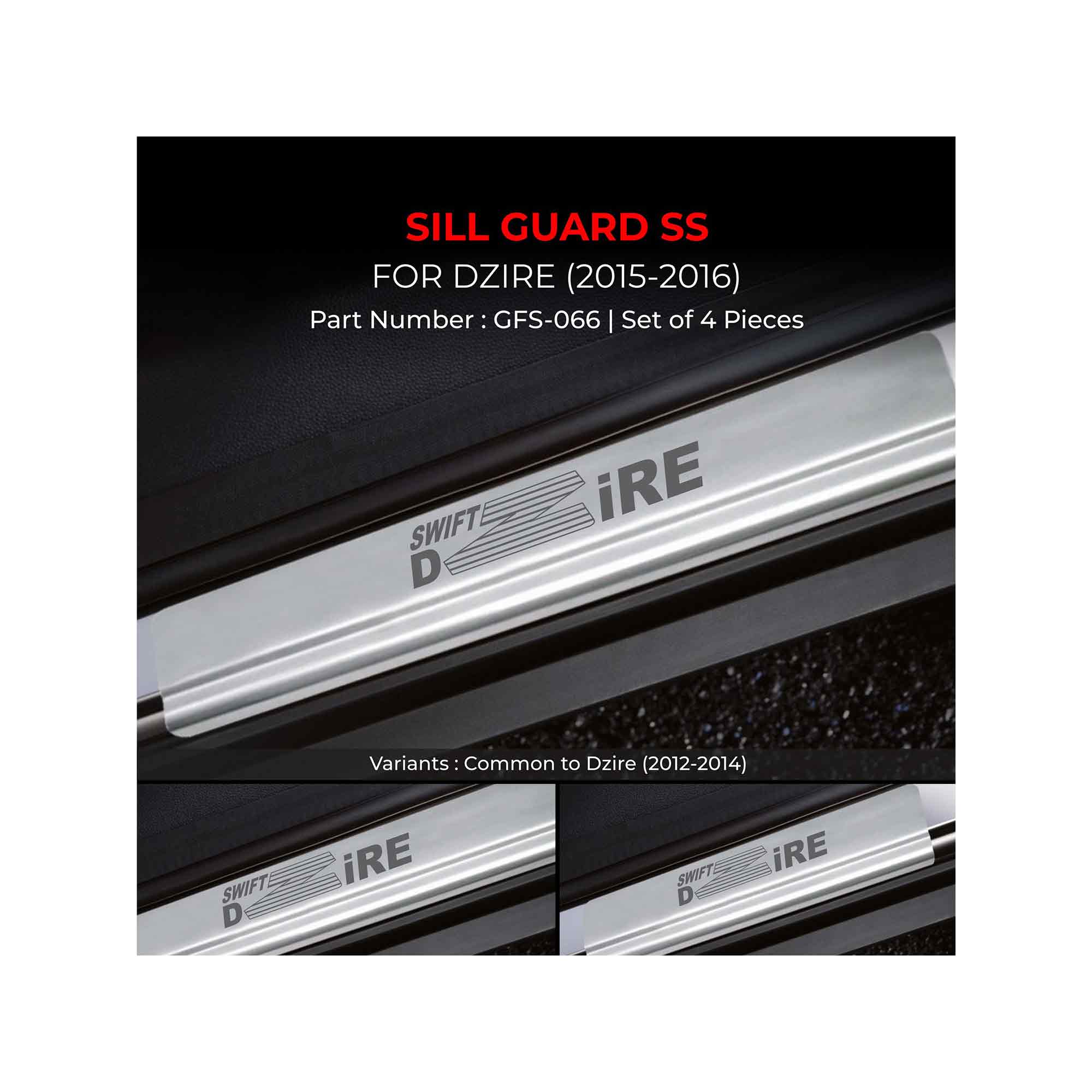 Buy Car Door Sill Guard Scuff Plate For Maruti Suzuki Dzire (2015 To