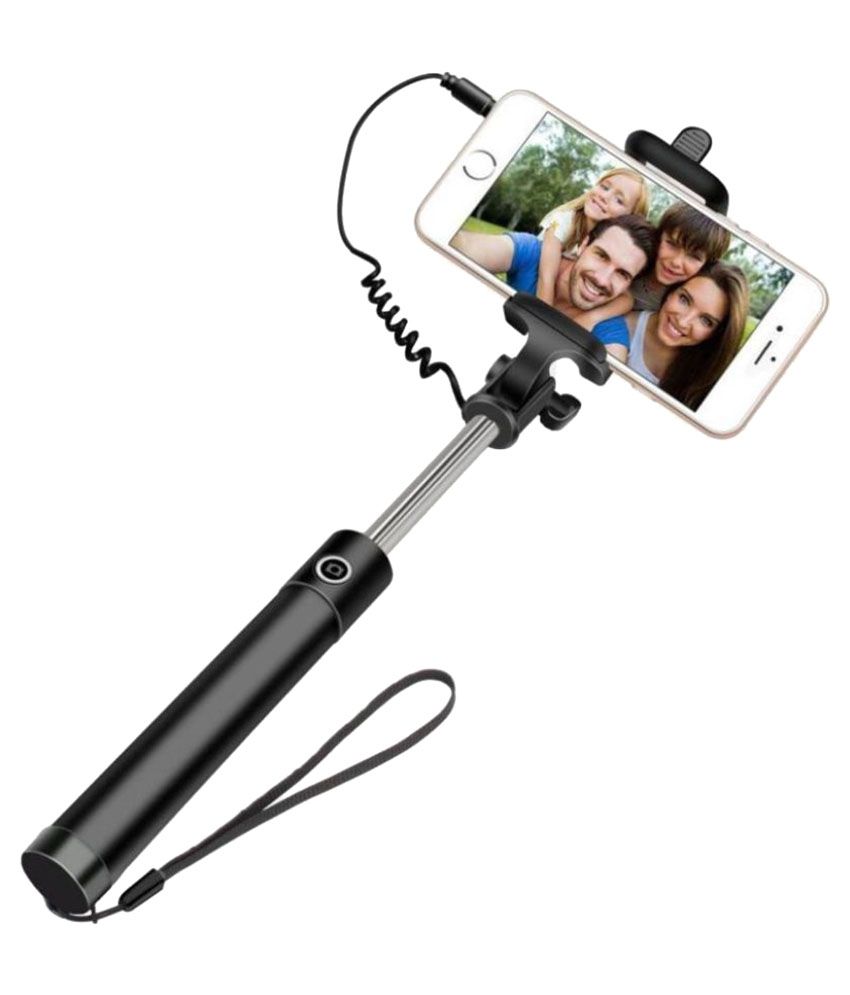 Exclusive Selfie Stick 3Rd Gen Wired Selfie Stick Monopod Holder With Aux Cable