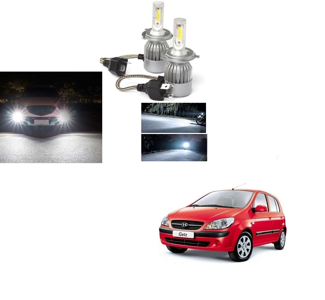 Buy Auto Addict C H Car Headlight Bulb W Led Conversion Kit White For Hyundai Getz Online