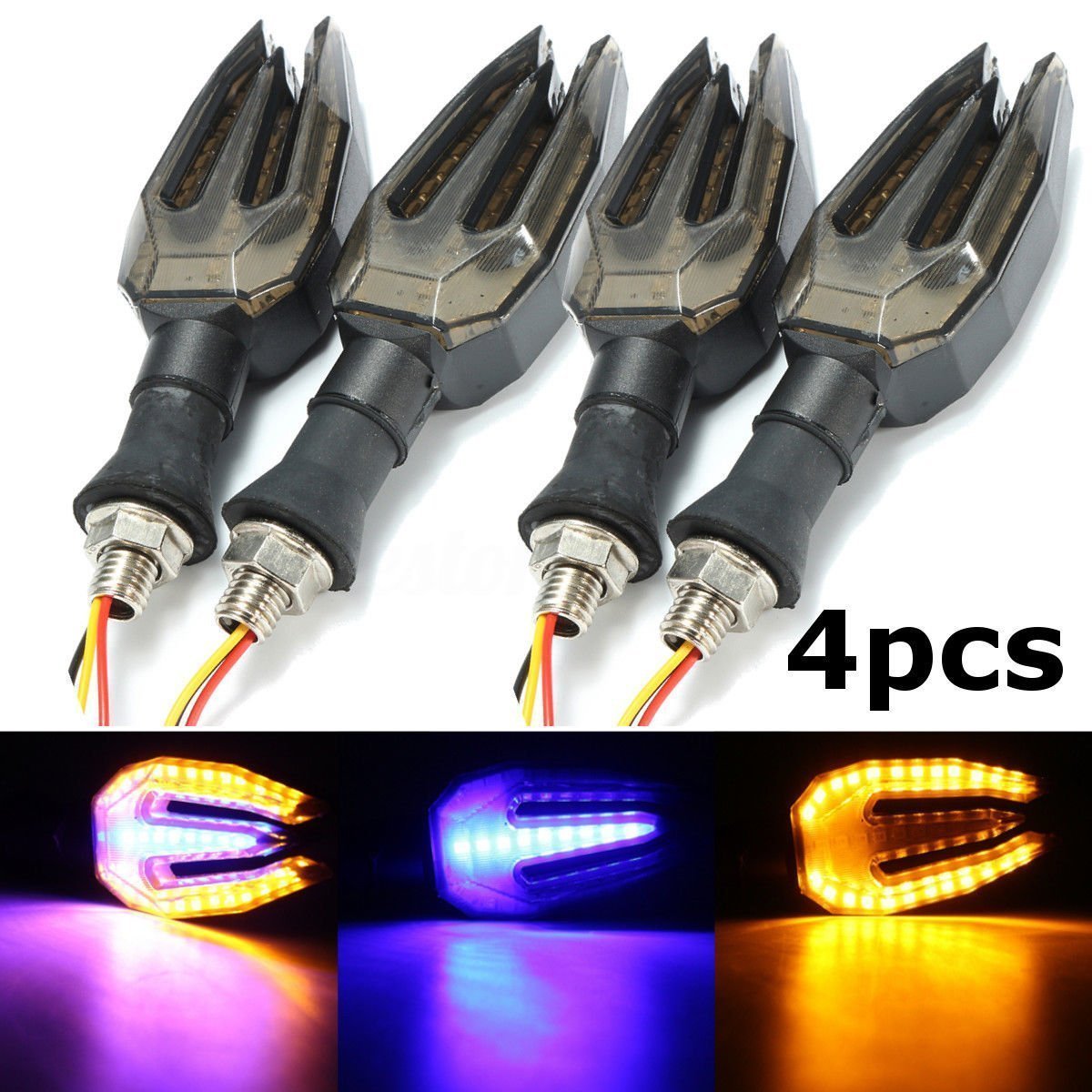 Buy Bikes Signals Indicator Blinker Double Color Light Amber Blue(Set