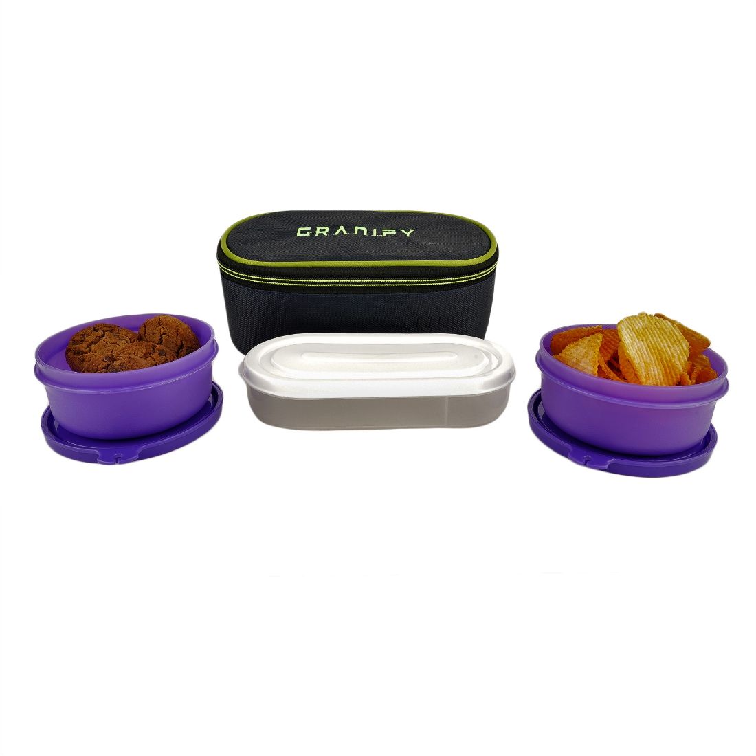 Granify Lunch Box 2 Containers With Bag Cover 1 Chapati Try B
