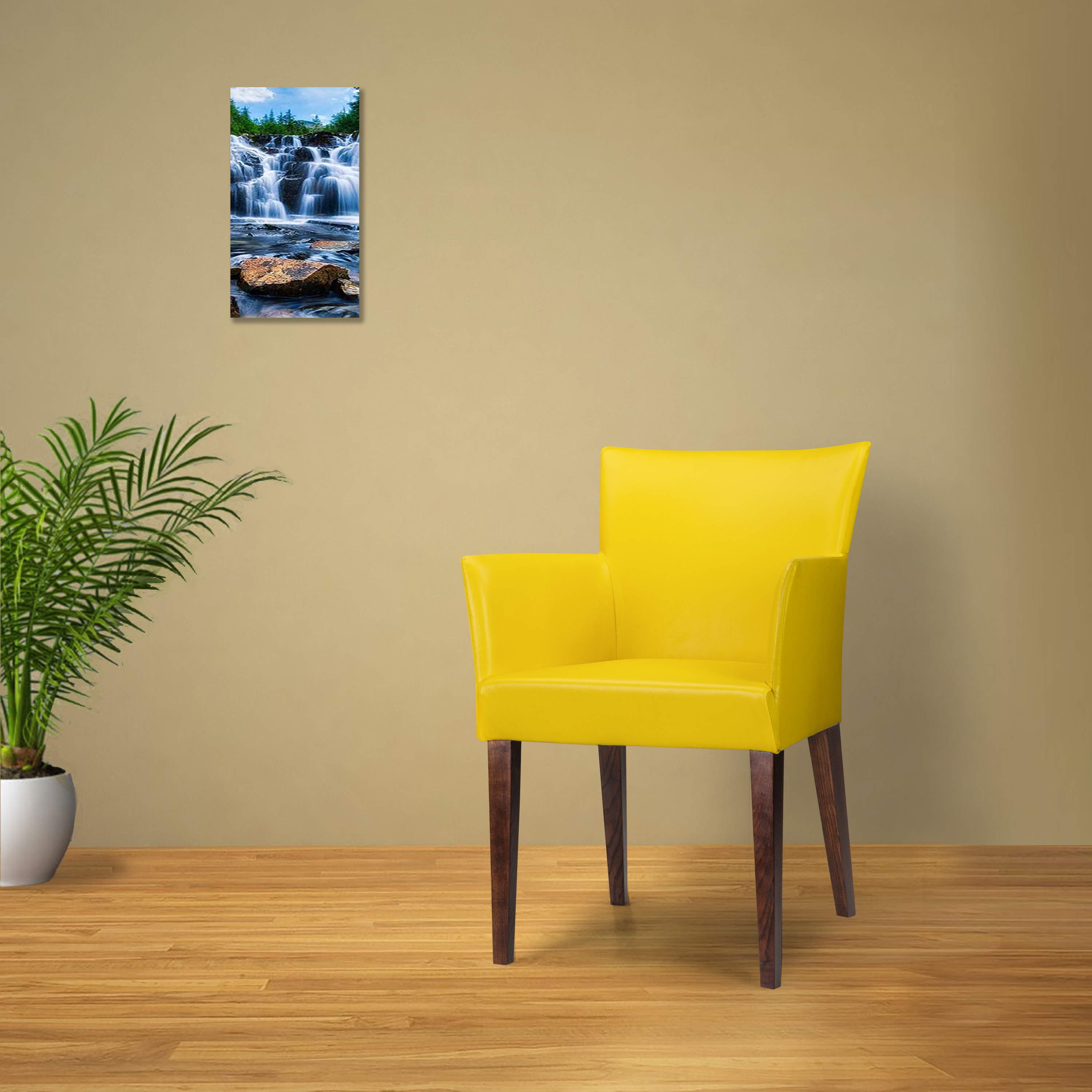 Buy Shearling Adele Upholstered Accent Chair In Yellow Fluorescent