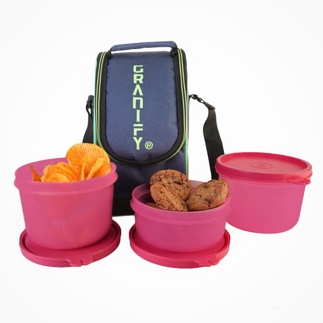 GRANIFY Lunch Box 3 Containers With Bag Cover D