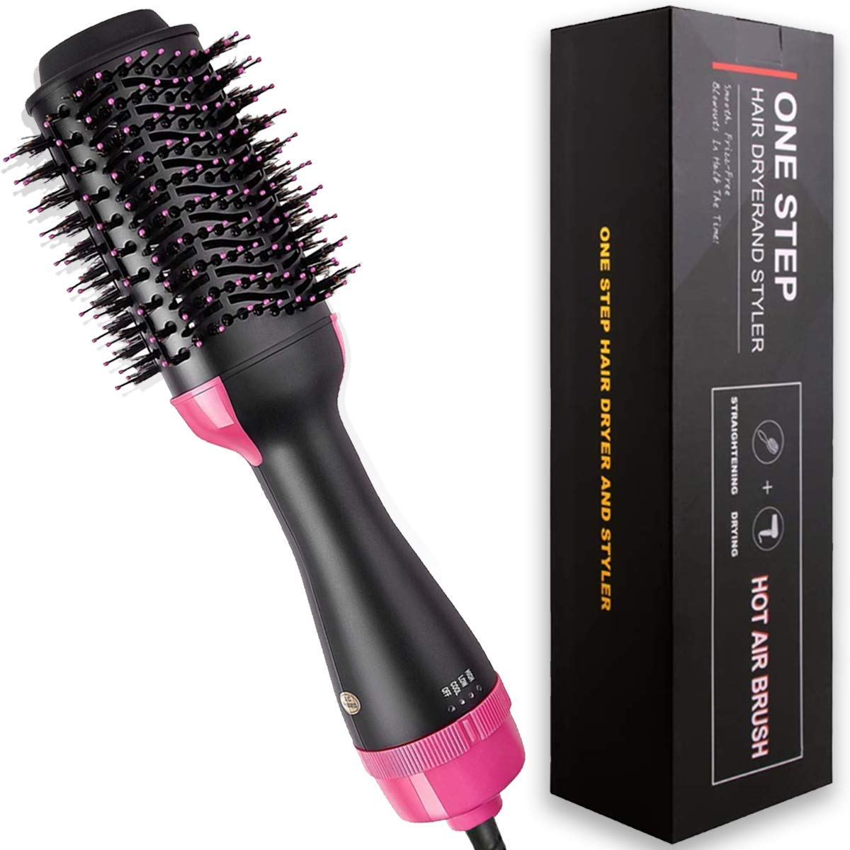 One Step Air Brush, One Step Hair Dryer, and Volumizer Styler, Professional 2 in 1 Hair Styler Black