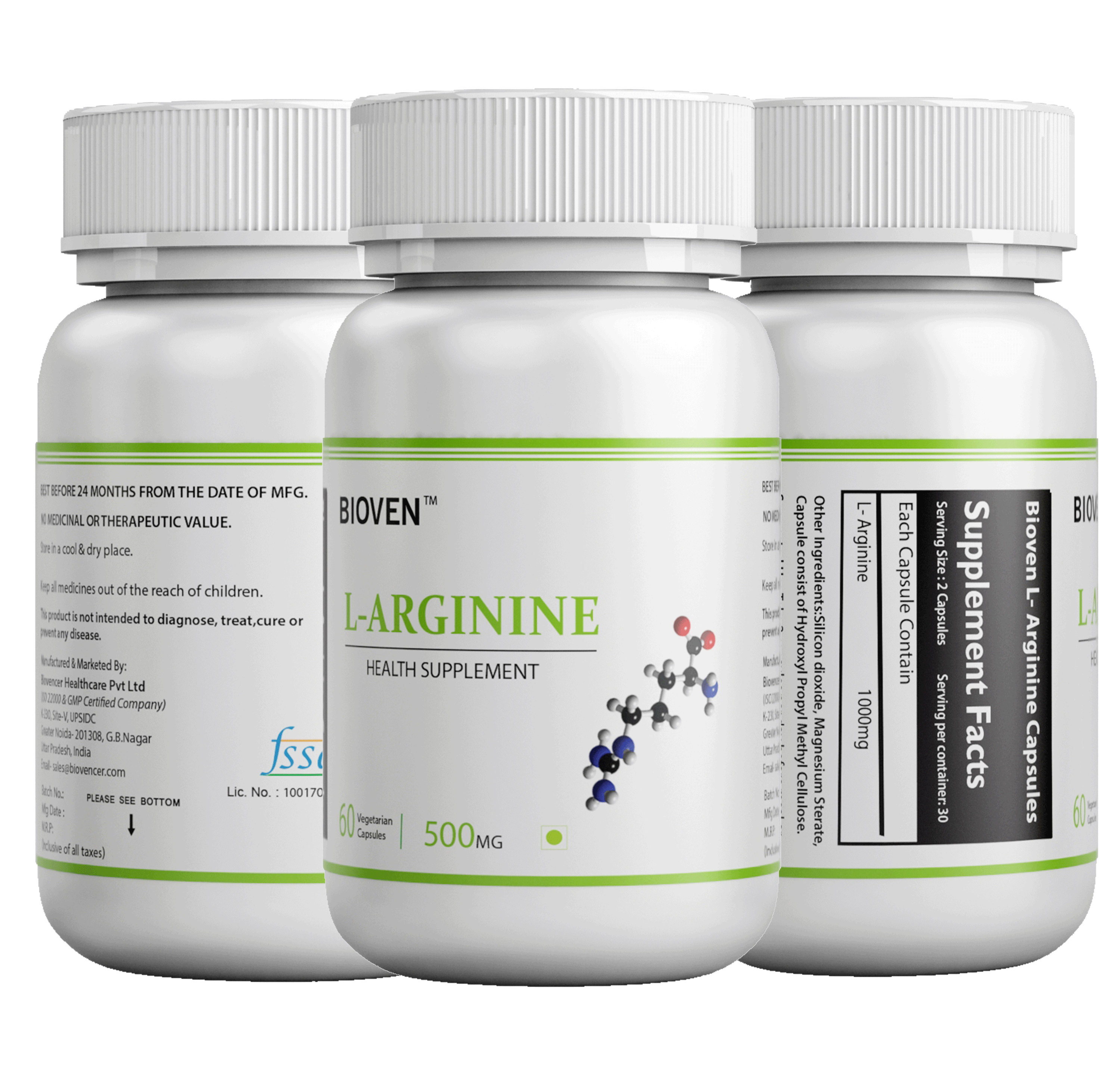 Buy Bioven LArginine 500Mg PreWorkout Supplement 60 Veg