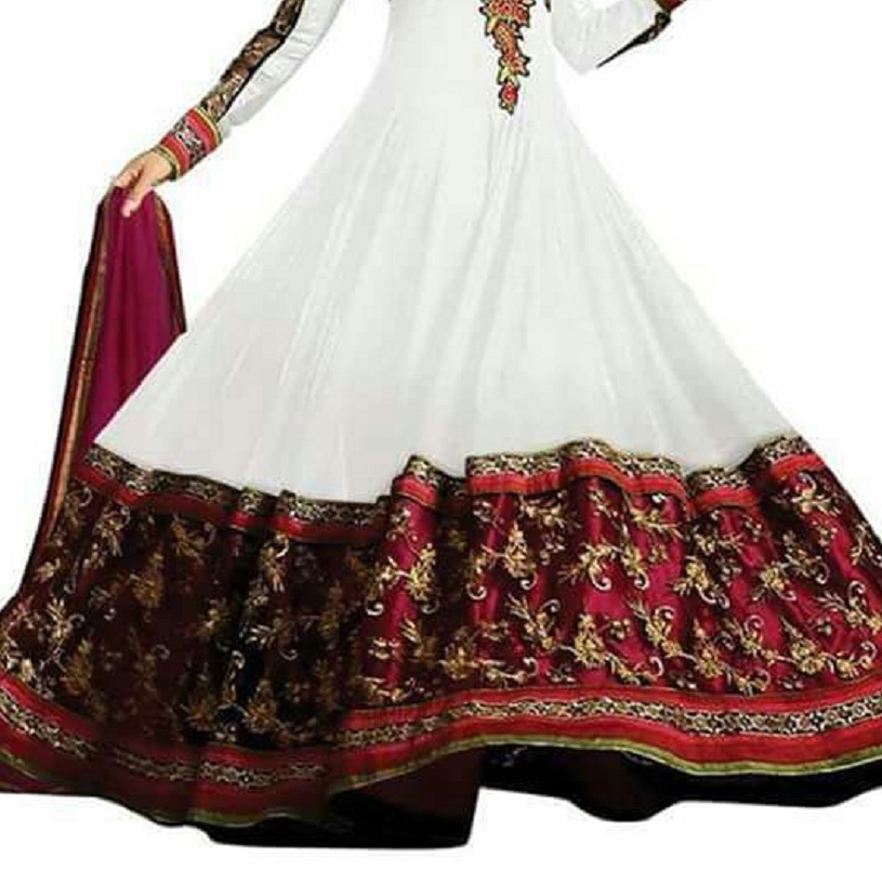 Buy Florence White Georgette Embroidered Semi Stitched Salwar Suit Online ₹809 From Shopclues