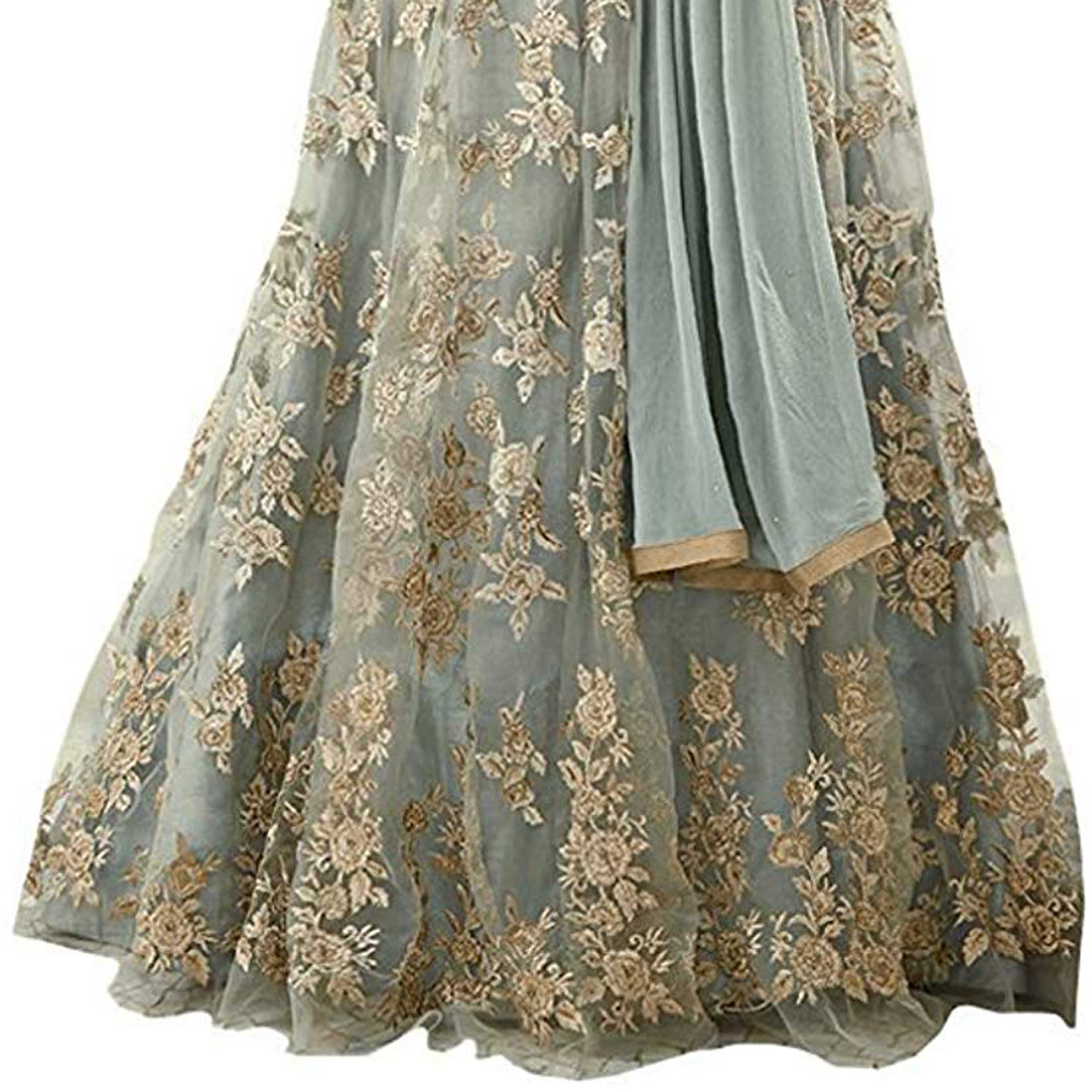 net embroidery gown