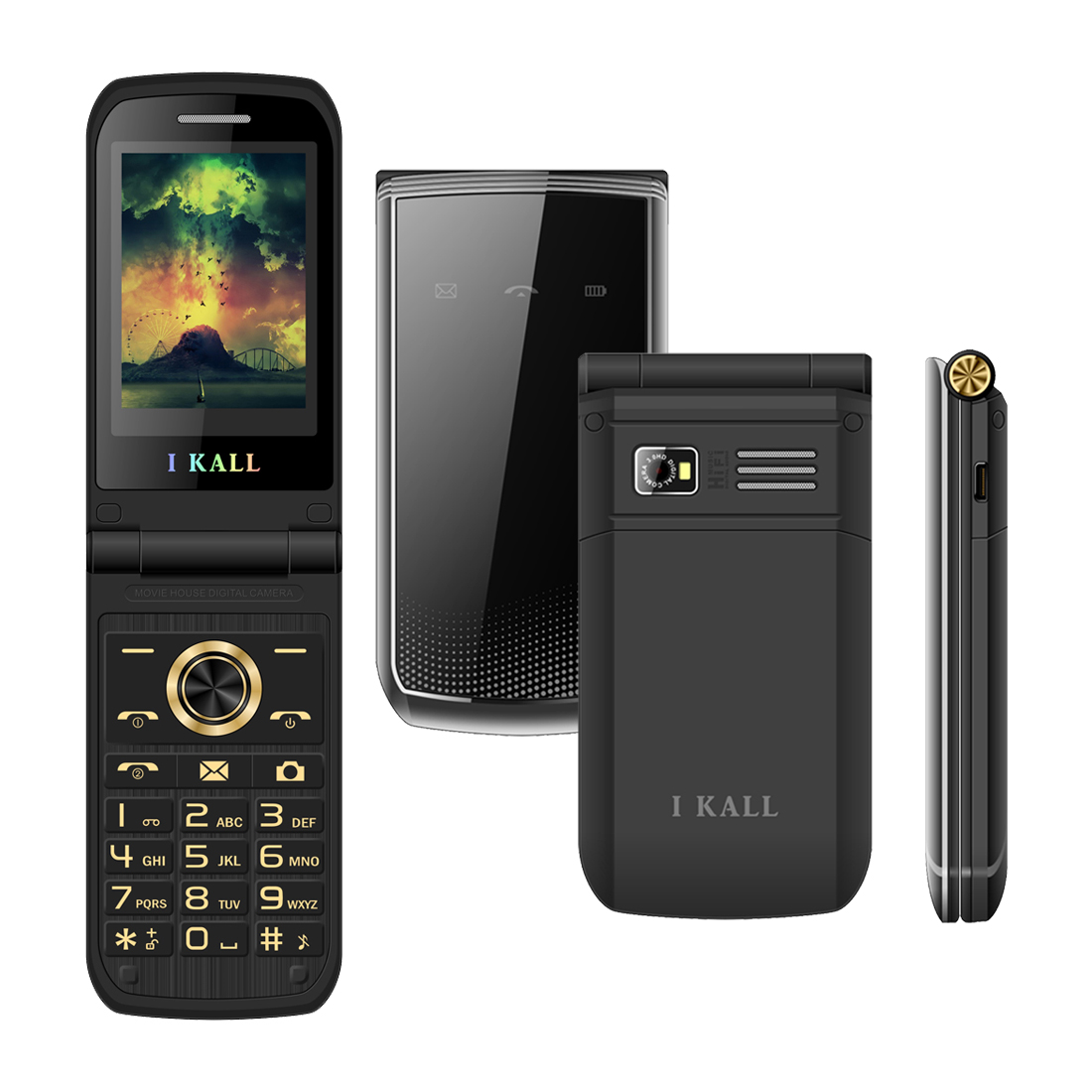 Buy I KALL K60 Flip 2.4 Inches(6.1Cm) Display Dual Sim 1000 Mah Battery