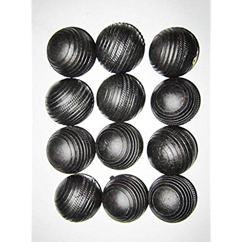 Arnav Rubber Black Cricket Ball Size: Standard, Diameter: 6 cm Pack of 12, Black