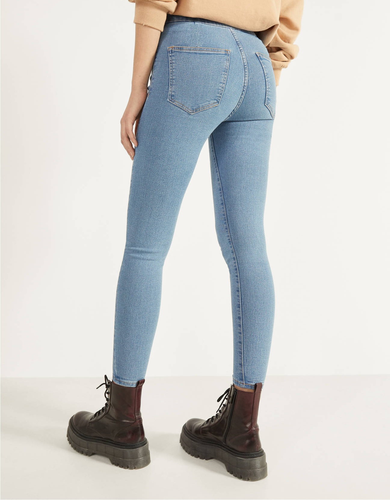 Buy Malachi Women's Sky Blue Denim Lycra High Waist Skinny Fit Jeans ...