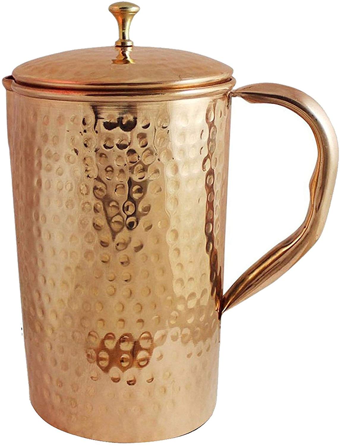 Pure Copper Water Jug Hammered Style Drinkware Pitcher 2 Litre