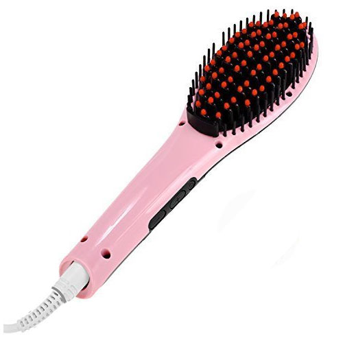 Electric Hair Straightener Brush Ceramic Heating Hair Straightening Brush Temperature Display Anti scald Effective Hair